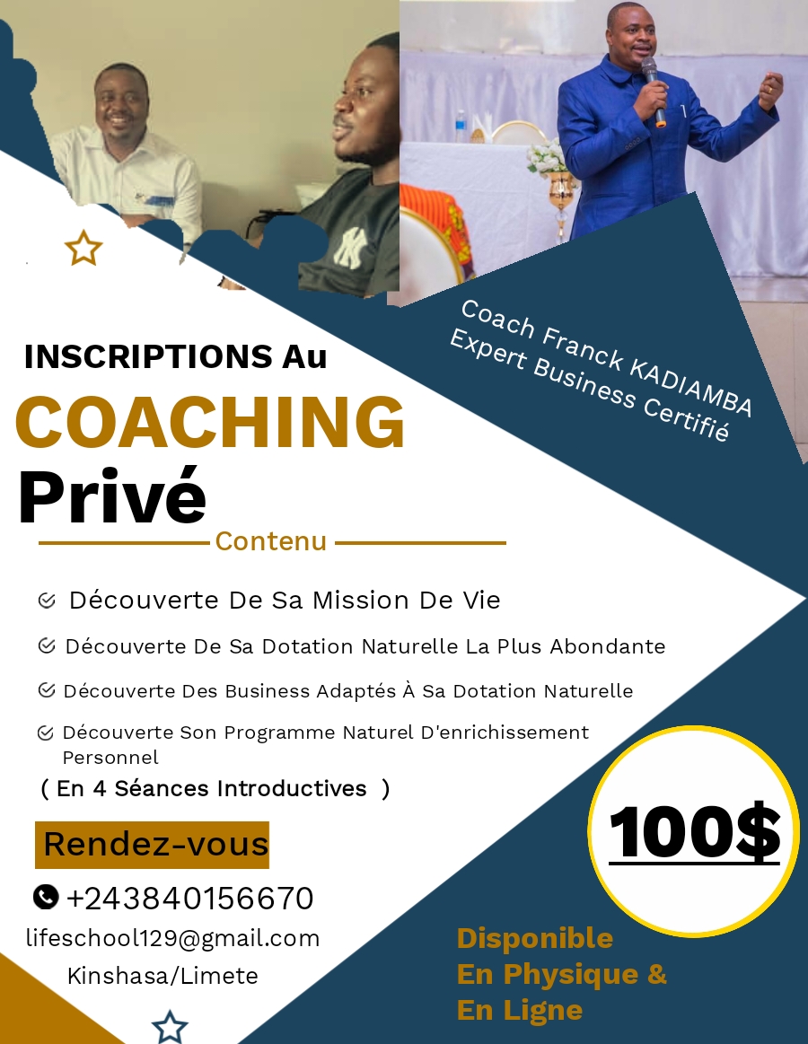 INSCRIPTION AU COACHING D'AFFAIRES 